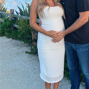 Elegant White Crochet Dress